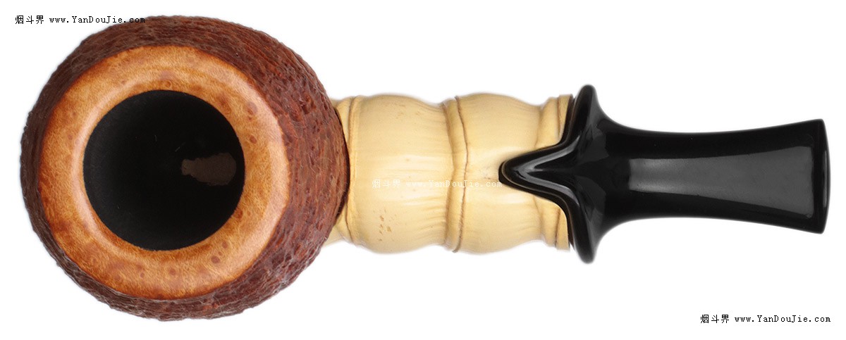 Sandblasted Billiard with Buddha Belly Bamboo (Magnetic Stem烟斗图
