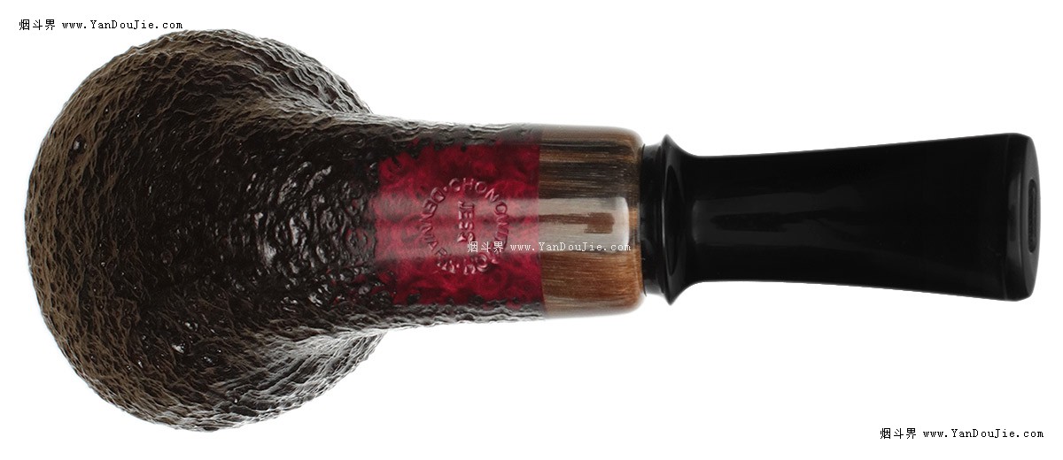Sandblasted Bent Brandy with Horn烟斗图