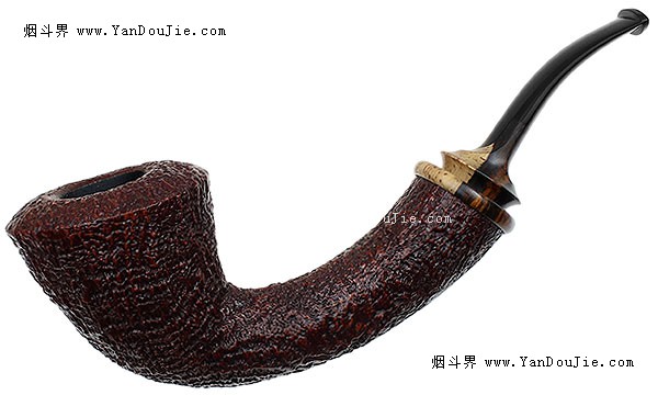 Sandblasted Bent Dublin with Cocobolo (Friar) (A16) (05)烟斗图