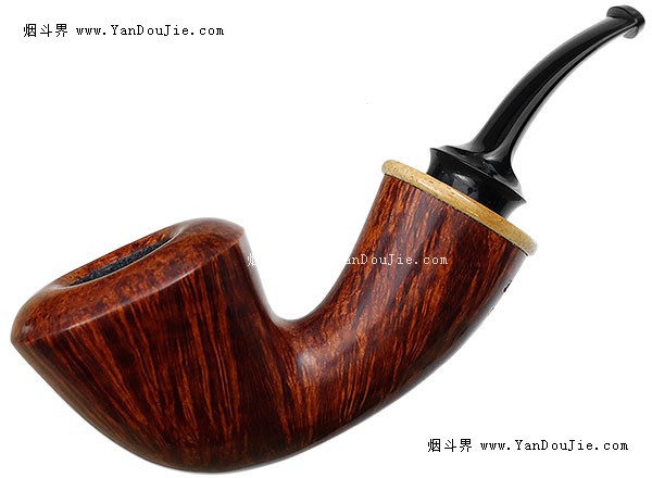 Smooth Bent Dublin with Stellar's Sea Cow Bone (Saint) (A16)烟斗图