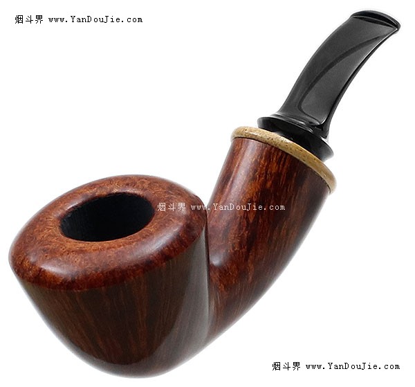 Smooth Bent Dublin with Stellar's Sea Cow Bone (Saint) (A16)烟斗图