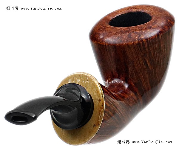 Smooth Bent Dublin with Stellar's Sea Cow Bone (Saint) (A16)烟斗图