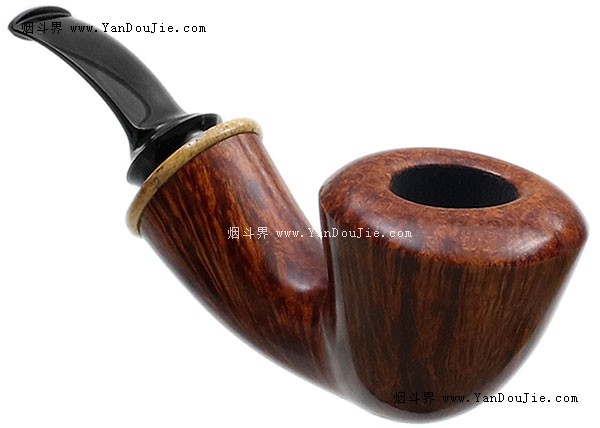 Smooth Bent Dublin with Stellar's Sea Cow Bone (Saint) (A16)烟斗图